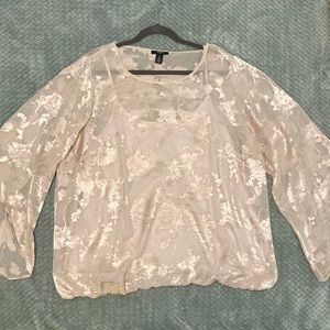 Alfani Butterfly sleeve, blouse with attached cami.